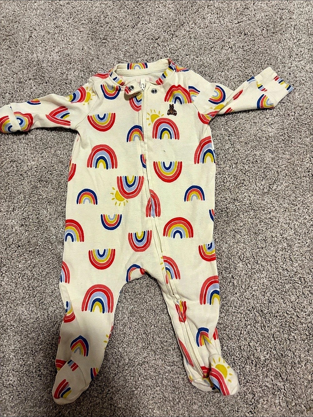 Baby Gap Rainbow Footie Baby 0-3M Like New